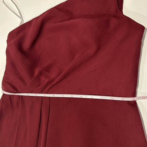 David’s Bridal One Shoulder Burgundy/Wine Dress - Picture 5 of 11